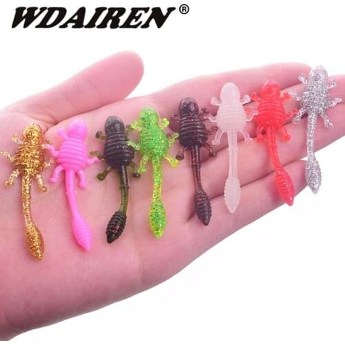 10Pcs/lot Fishing Lure Shad Soft Baits Wobblers Easy Luminous 50mm 1.15g Jig Head Silicone Worm Pesca Fishing Tackle Accessories
