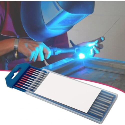 10Pcs 1.6-3.2mm Tungsten Electrodes Stable Welding Safe to Use Red Thoriated TIG Welding Tungsten Electrodes for Stainless Steel