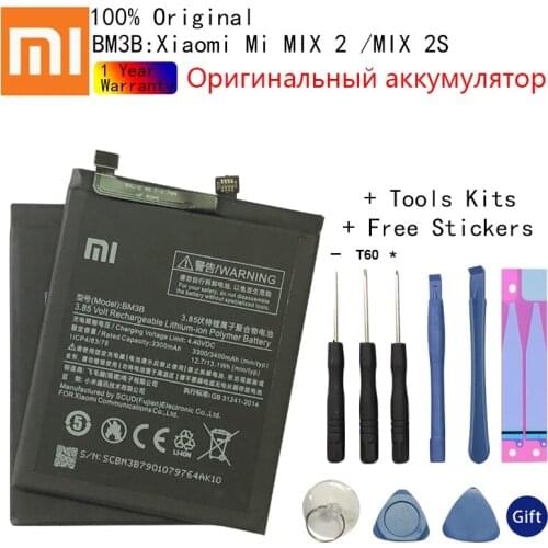 100% Original Xiao Mi Original Replacement BM3B Battery For Xiaomi MIX 2 2S 3300mAh High Capacity Phone Batteries Free Tools