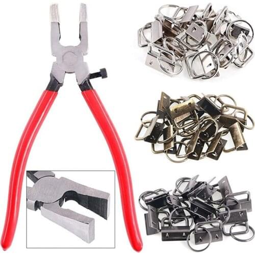 25mm 3 Colors Key Fob Hardware with Keychain Pliers Tools with Jaw Attach Rubber Tips for Wristlet M24 21