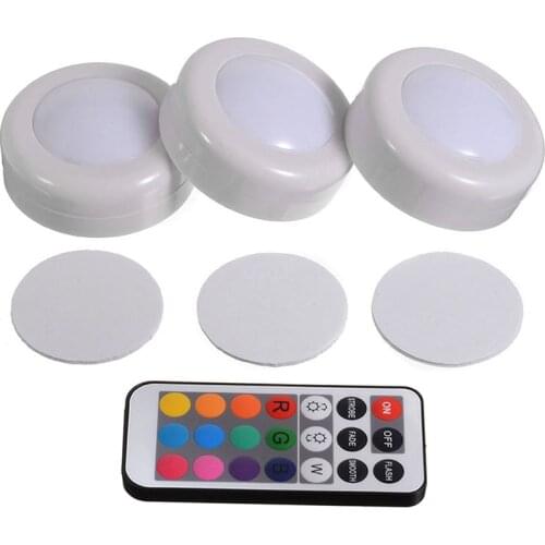 3pcs Kitchen Light LED Lamp Home Closet Under Cabinet Light Lighting Night Lamps Controller With Remote Control