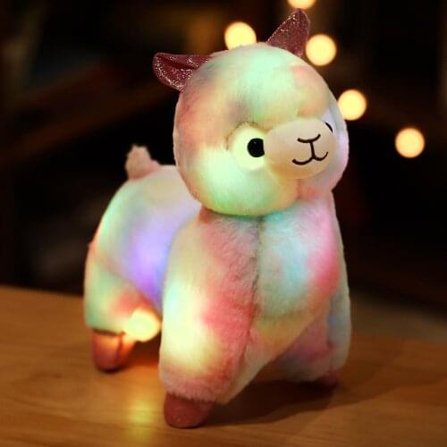 35CM Luminous Led Light Alpaca Llama Plush Toy Doll Stuffed Animal Dolls Soft Plush Alpaca for Kids Kawaii Birthday Gifts