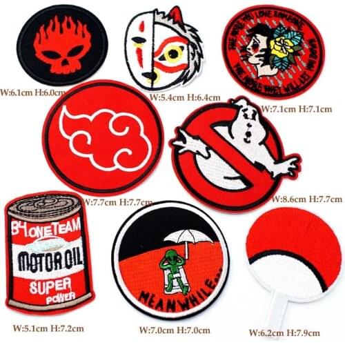 8pcs/lot Ghost Cloud Skull DIY Cloth Badges Patch Clothes Apparel Sewing Decoration Applique Bagde Patches Accessories fan oil