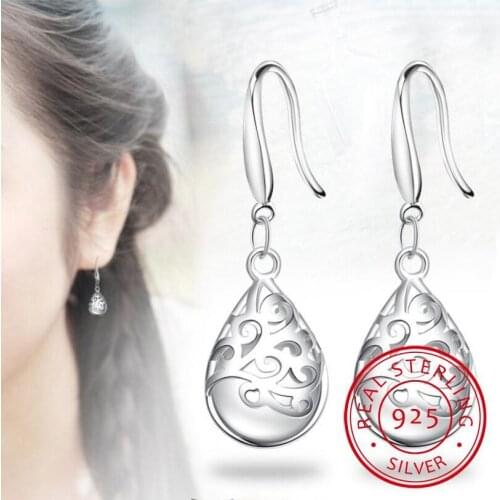 Brand Real 925 Sterling Silver Moonlight Opal Tears Drop Earrings Oorbellen For Femmes Valentines Day Wedding Gift/jlkjfa