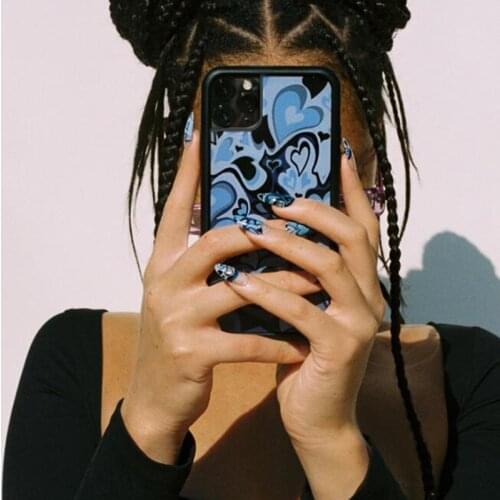 Salem Mitchell Purple Love Heart PC+TPU Phone Cover Case for IPhone 6 6S 7 8 Plus X Xs XR 11 12 Mini Pro Max Fundas HYPC017