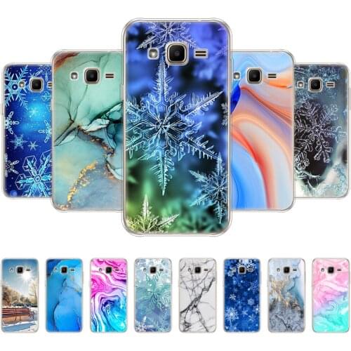 For Samsung Galaxy J2 SM-J200F J200H Case 4.7 inch Silicon Soft TPU Cover for samsung J2 2015 marble snow flake winter christmas
