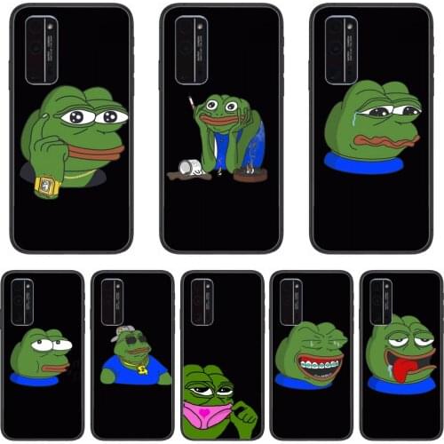Frog phone case Phone Case Hull For Huawei Honor 8 9 10 20 30 A S Lite Pro 5g i Black Back Soft Cell Cover Pretty