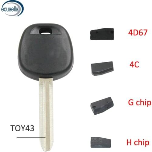 G Chip 4D67 Chip H Chip 4C Chip Transponder Key for Toyota TOY43 Blade
