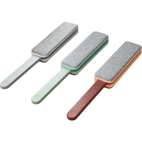 Double Sided Reusable Cleaning Lint Dush Brush Foldable Static Pet Hair Remover K0AB