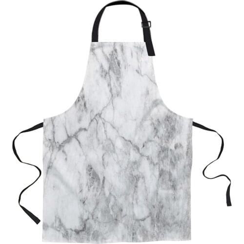 Art Design Marble Aprons for Women Men Kid Cooking Baking Apron Kitchen Utility Equipment Accessories