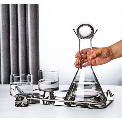 Crystal Glass Lighthouse Wine Set Decorative Whisky Flask Serving Bottle Brandy Glass Wine Cup Valentines Day Barware Wedding