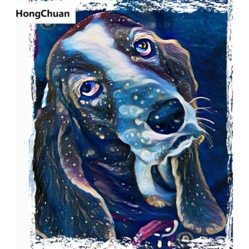 Painted Dog 5D DIY Square/Round Diamond Painting Mosaic Hand Sticker Diamond Cross Stitch Mural Needlework Home Decoration Gift