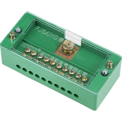 Uxcell 1 Inlet 4/6/10/12/16 Outlet Terminal Strip Brass Blocks Single Phase Distribution Block for Metering Box and Gate Motors