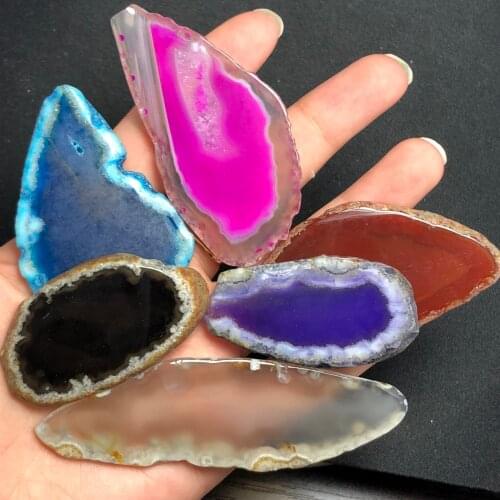 Colorful beautiful rose agate shingle quartz earth crystal irregular coasters, used for beverage gifts polished mineral home dec