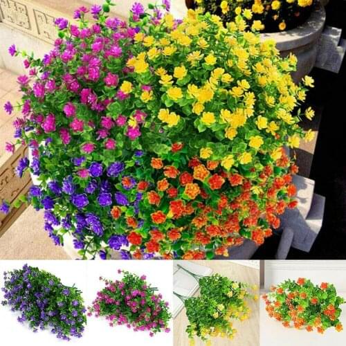 1 Bouquet Artificial Green Plant Multicolor Eucalyptus Leaves Leaf Flower Home Decor Faux Fabric Foliage Room Decoration DIY New