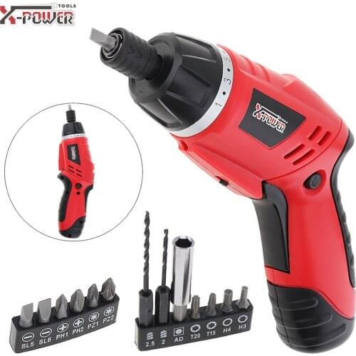 Mini Cordless 4.8V Folded Handle Rechargeable Electric Screwdriver with LED Lighting and Two-way Rotating Head for Home Office