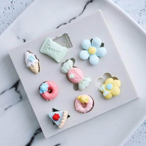 Cartoon Candy & Flower Silicone Mold Fondant Mould Cake Decorating Tool Chocolate, Gumpaste Mold, Sugarcraft ,Kitchen Gadgets