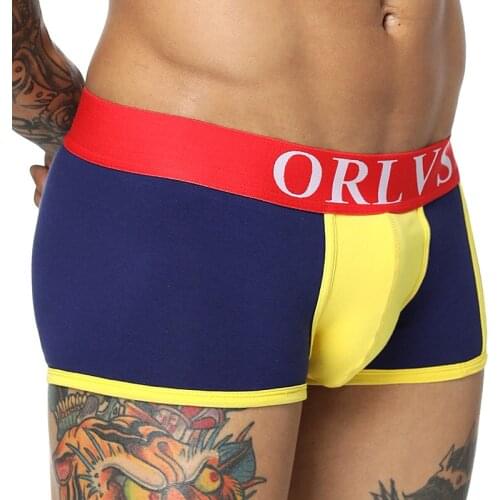 ORLVS Brand 50PC/LOT Wholesale Sexy Gay Boxers Men Underwear Mesh Quick Dry Male Panties Breathable Men Boxers Cotton Shorts