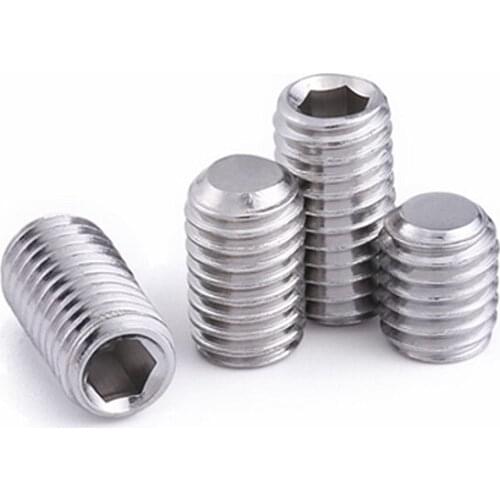 304Stainless Steel Set Grub Metric Headless Screw M3 M4 M5 M6 Hex Allen Socket Head Screw Bolt