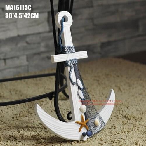 New 2019 Mediterranean Style Boat Anchor Decorative 30*42 Cm Wooden Anchor Wall Decorative Pendant Marine Series Decoration