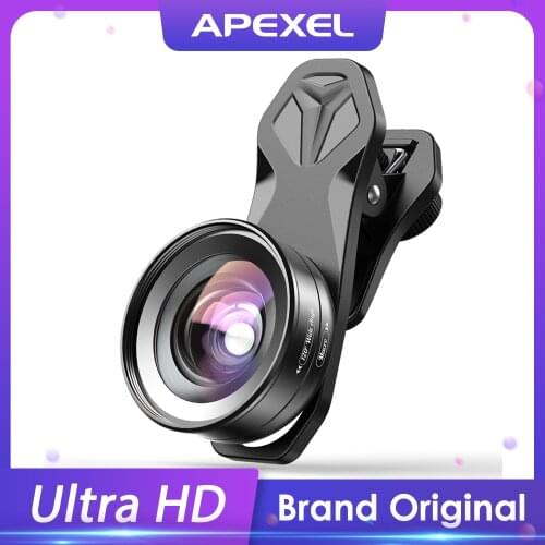 APEXEL HD Camera Phone Lens kit 120 degree 4K Wide angle 10x macro lens +CPL star filter for iPhonex Samsung s9 all smartphones