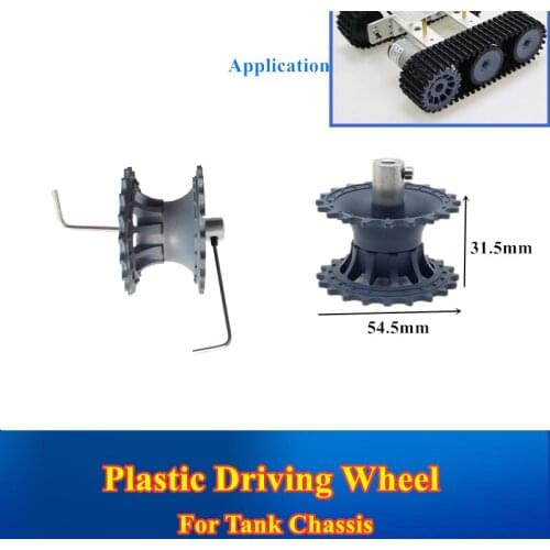 Plastic Driving Wheel with Coupling 4mm/5mm/6mm For Tank Chassis Crawler Chassis Accessories DIY Parts Motive Wheel