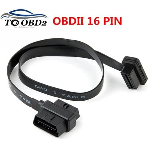 Flat Thin As Noodle OBDII OBD2 16Pin Elbow OBD2 Extension Cable 16 pin Car Diagnostic Connector Female to Male Female