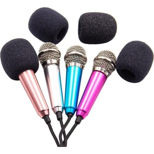 2021 Portable 3.5mm Stereo Studio Mic KTV Karaoke Mini Microphone For Smart Phone Laptop PC Desktop Handheld Audio Microphone