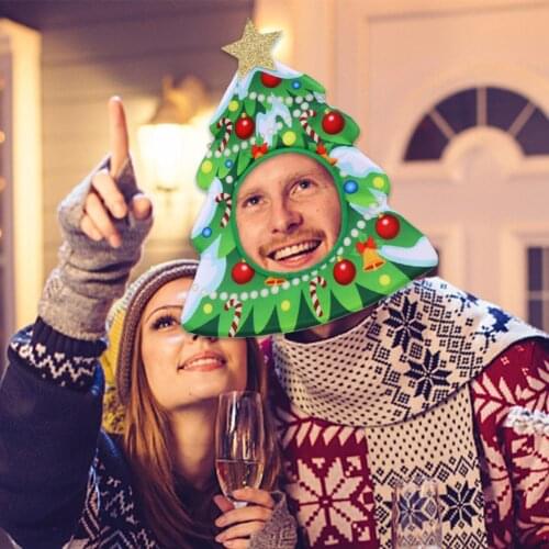 Christmas Tree Hat Cosplay Theme Party Hat Funny Christmas Hat Headwear for Christmas Holiday Party Props