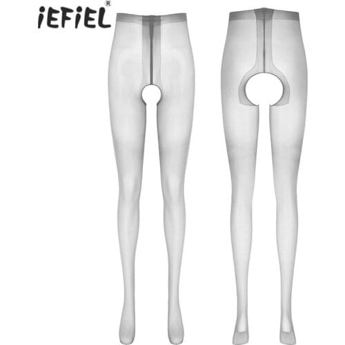 Sexy Women See Through Pantyhose Seamless Open Crotch Tights Leggings Nylon Stretchy Footed Toe Transparent Ultra-thin Stockings