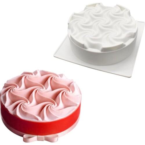 Spiral Flower Shape Mold Waves Mousse Mold Stereo Cake Silicone Mold French Dessert Mold Cake Mold for Wholesale Drop Shipping