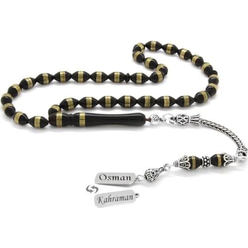 Tesbihane 925 Sterling Silver İsme Special Tassels Barley Cut Brass Spiral Kuka Rosary