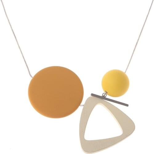 Ydgy fashion resin geometric beads high-grade short jewelry necklace womens collarbone sweater chain wholesale