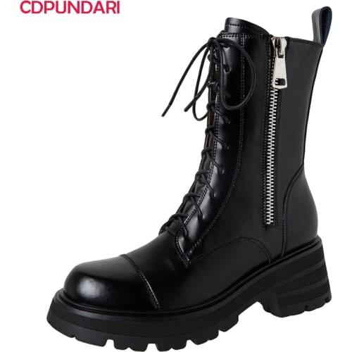 Ladies Black High Heels Platform Ankle Boots Women Autumn Winter Punk Motorcycle Short Boots Shoes Bottes Plateforme Femme