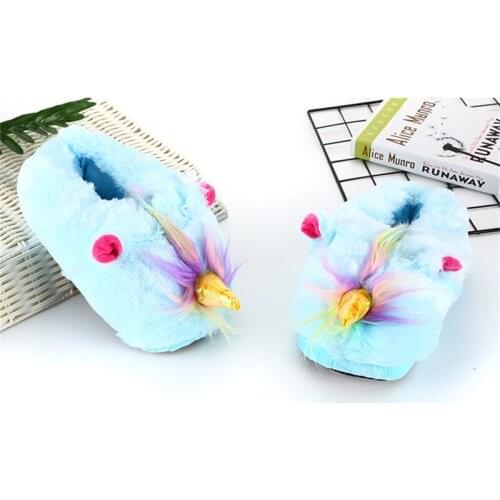 Winter Female Sneakers Cute Cartoon Animal Cotton Slippers Womens/Men Home Shoes Plush Flip Flops Ladies Indoor Furry Slides
