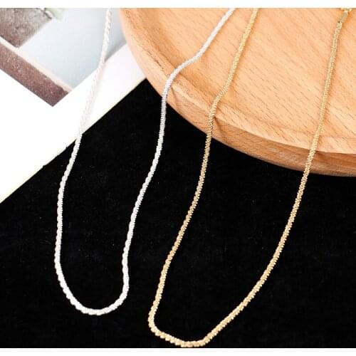 Gold Silver Color Flat Shiny Glossy Chain Necklaces Minimalist Statement Elegant Chokers For Women Jewelry 2021 Hot