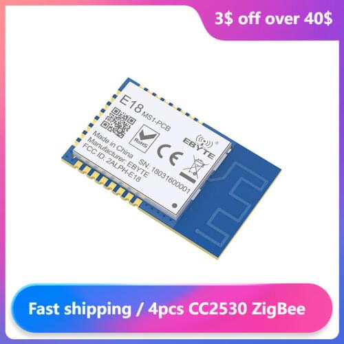 CC2530 2.4GHz SPI ZigBee RF Wireless Module 4dBm E18-MS1-PCB PCB Antenna Data 2.4ghz Wireless Transmitter Receiver Module