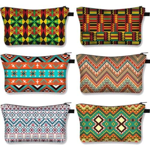 African Ladies Print Cosmetic Case AfroWoman Makeup Bags Fashion Girls Cosmetic Bag Portable Lipstick Storage Bags for Travel