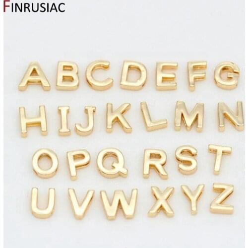 DIY Jewelry Making 26 Letters Beads Gold Plated Hollow Alphabet Pendants For Bracelets Necklace Accessories