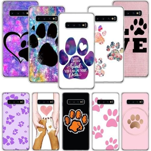 Dog footprint Paw Phone Case For Samsung Galaxy S10 S20 S21 S9 S8 S7 Note 10 20 9 8 FE J4 J6 Ultra Plus Lite Pro + Edge Cover