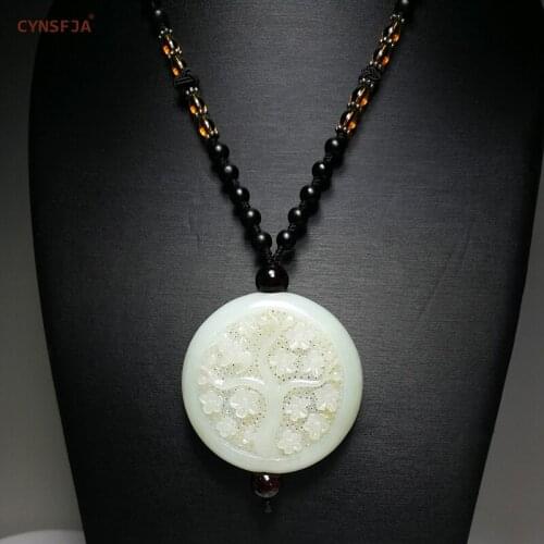 CYNSFJA Real Rare Certified Natural Hetian White Jade Nephrite Rich and Honored Jade Hand Pieces Carving Master Work Best Gifts