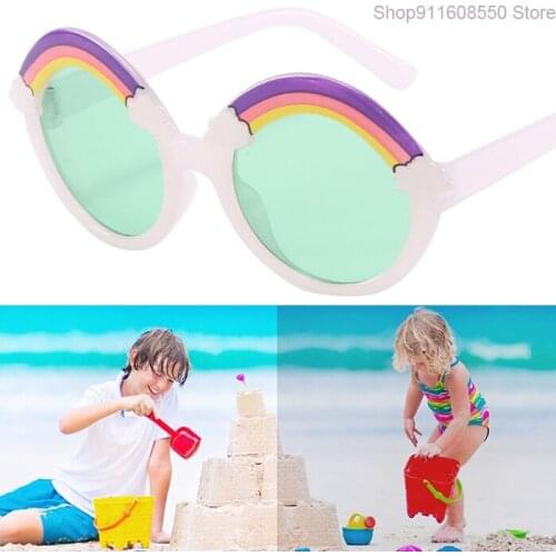UV400 Children Round Sunglasses Kids Rainbow Sun Glasses Baby Shades Colorful Eyeglasses Boys Girls Purple Cute Eyewear GOZLUGU