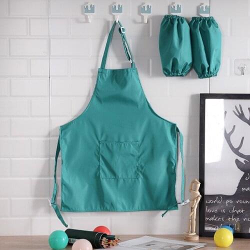 Childrens Apron Waterproof and Antifouling Solid Color Apron Kindergarten Painting Art Baking Student Apron Print Logo