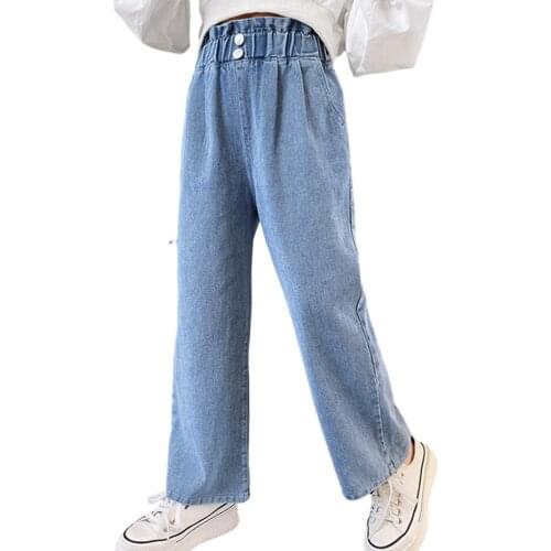 Jeans For Girl Solid Color Girl Jeans Spring Autumn Trousers For Children Casual Style Clothes For Girls 6 8 10 12 14