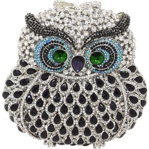 Top Fashion Woman High Quality Evening Party Purses Animal Bird Shape Clutch Crystal Rhinestone Handbags Wedding Clutches