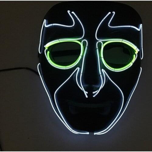 Halloween Bat EL Wire Mask Cosplay Party Supplies Glowing Silent Face Mask