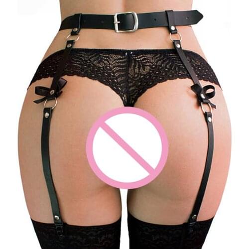 Leather Body Harness For Women High Waist Suspender Belt Garter Belt Stockings Bondage Leg Sexy Pastel Goth Garters Waistband
