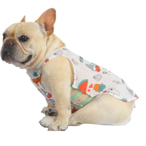 Summer Cooling Dog Clothes Cute Cartoon Print Puppy Vest Sleeveless tShirts for Small Dogs Chihuahua French Bulldog Dog Supplies