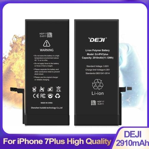 DEJI Original Li-Polymer Battery For iPhone 7Plus High Quality 2910mAh Cell Phone Batteries Replacement With Free Tool Kit