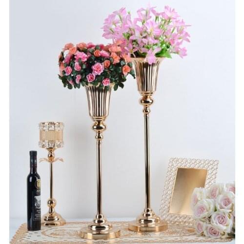 Metal Candle Holders Flowers Vase Candlestick Road Lead Candelabra Centerpieces Wedding porps Christmas decoration